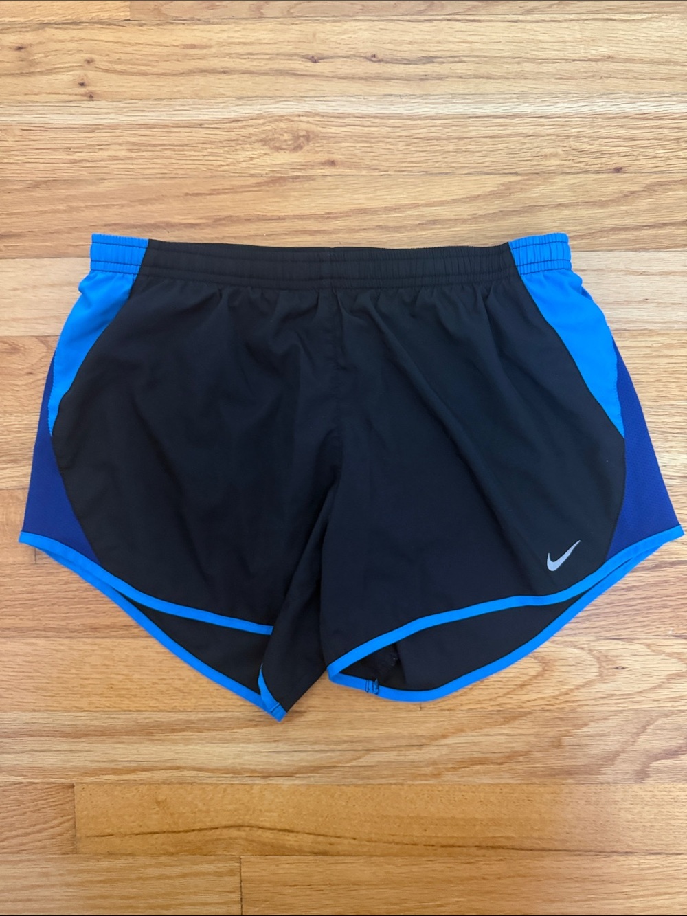Nike Black and Royal Blue Athletic Shorts